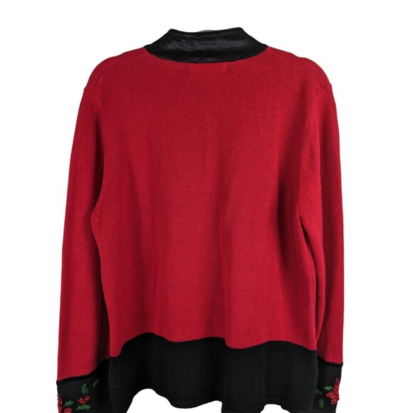 Tiara International Christmas Collection Poinsettia Cardigan Women's Sz XL EUC - Picture 10 of 12
